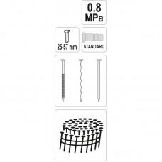 YATO Capsator pneumatic pentru batut cuie 25-57 mm..